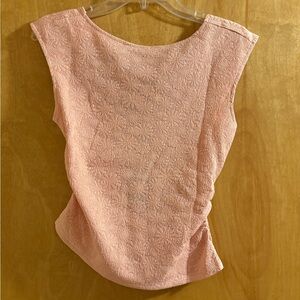 NWT Wild Fable Women’s Mini Cap Sleeve Daisy Textured Pink Knit Top